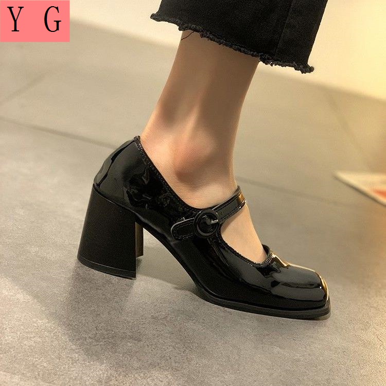 Giày Cao Gót Vải Jean Cao Cổ Phong Cách Thời Trang Retro 2022 Mới
