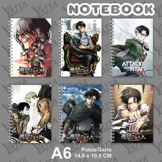 Sổ Tay Kích Thước A6 10.5 Cmx14.8 cm In Hình Shingeki no Kyojin Attack on Titan