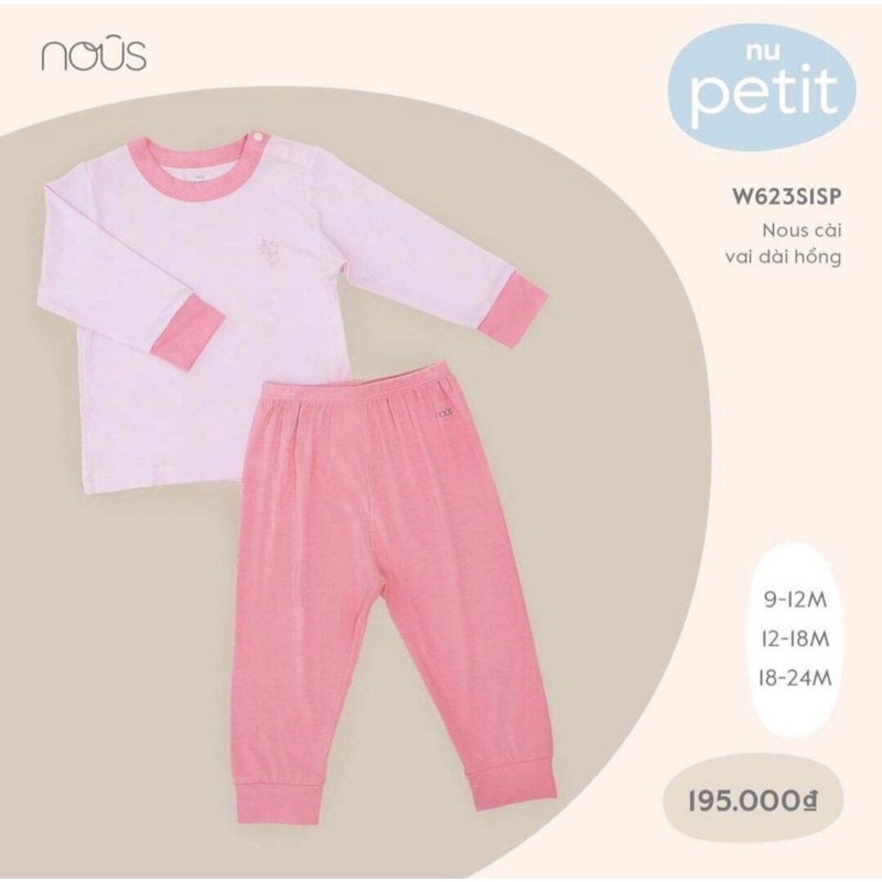 Bộ cài vai dài hồng, xanh Petit - NOUS