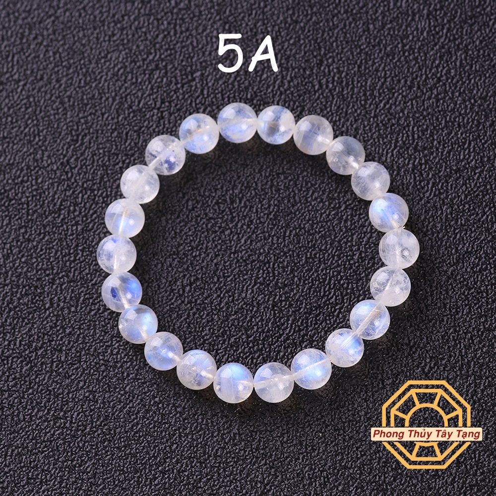 Vòng Tay Phong Thủy Đá M Trăng Tự Nhiên [TẶNG HỘP GỖ] nữ mệnh Kim Thuỷ - Phong Thuỷ Tây Tạng