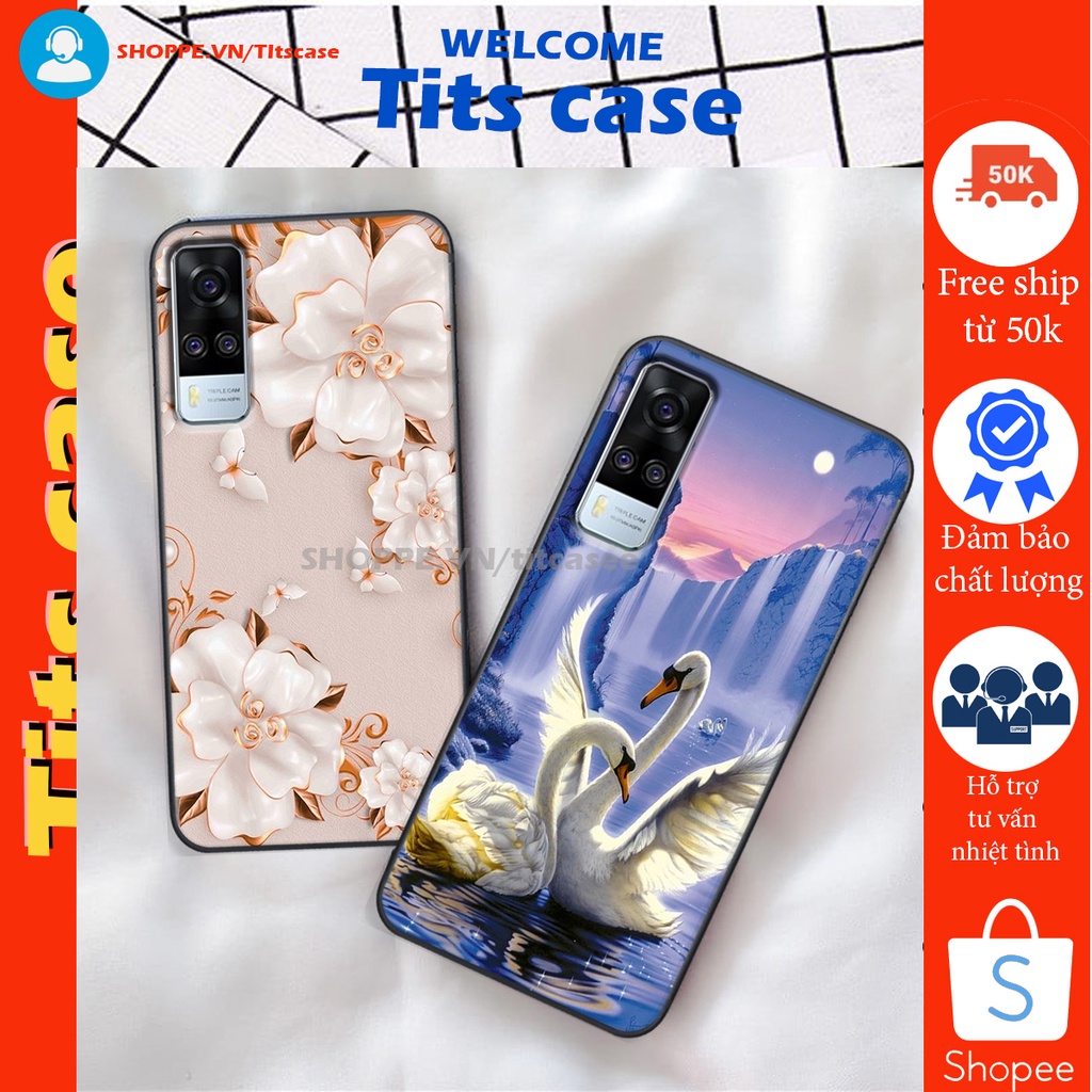 Ốp lưng Vivo Y51 2020 / Y53S in hình thiên nga,hoa may mắn, đặc sắc ĐỘC - LẠ - BỀN