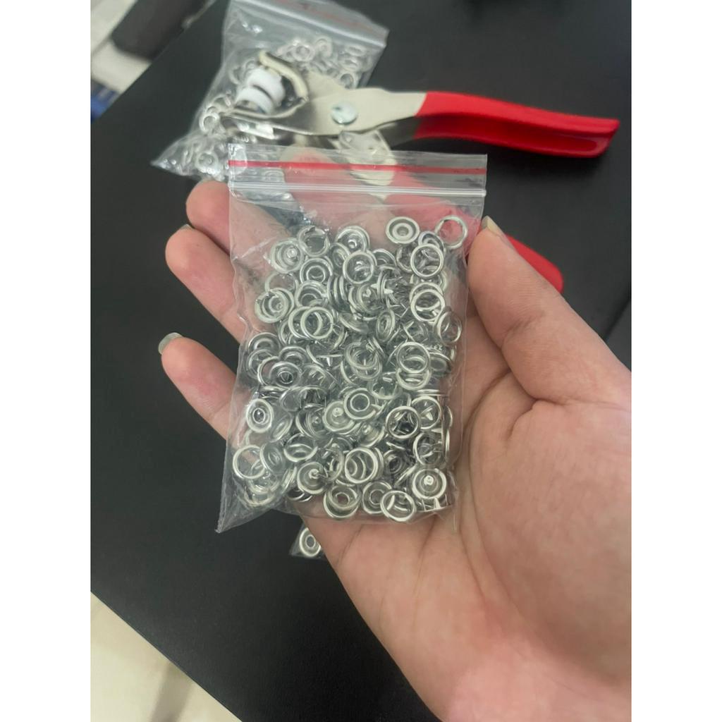 Cúc bấm áo kim loại - Túi 200 chi tiết = 100 sét cúc bấm quần áo kim loại hàng tốt