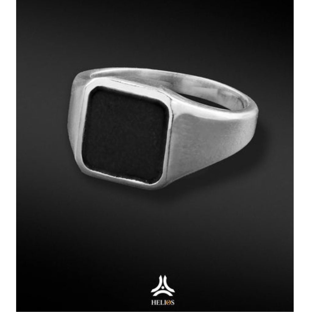 Nhẫn bạc nam, nữ HeliSilver Gentlemen Onyx Stone Ring Helios Original S925