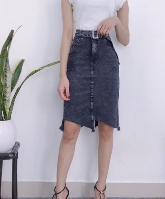 [Mã FASHIONT4WA2 giảm 10K đơn 50K] CHÂN VÁY JEAN BÚT CHÌ 2364 | BigBuy360 - bigbuy360.vn