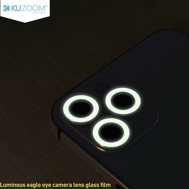 Bộ 3 Mắt Dán Camera KUZOOM Dạ Quang Phát Ánh Sáng Iphone 12/12 Pro/12 Pro Max/11 Pro Max Hàng