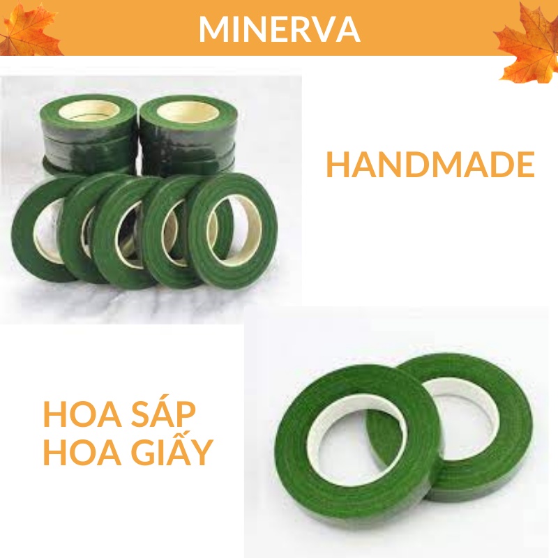 THỦ CÔNG Băng keo sáp, Băng dính sáp sử dụng để quấn cành hoa giấy, hoa đá, pha lê, hoa đất