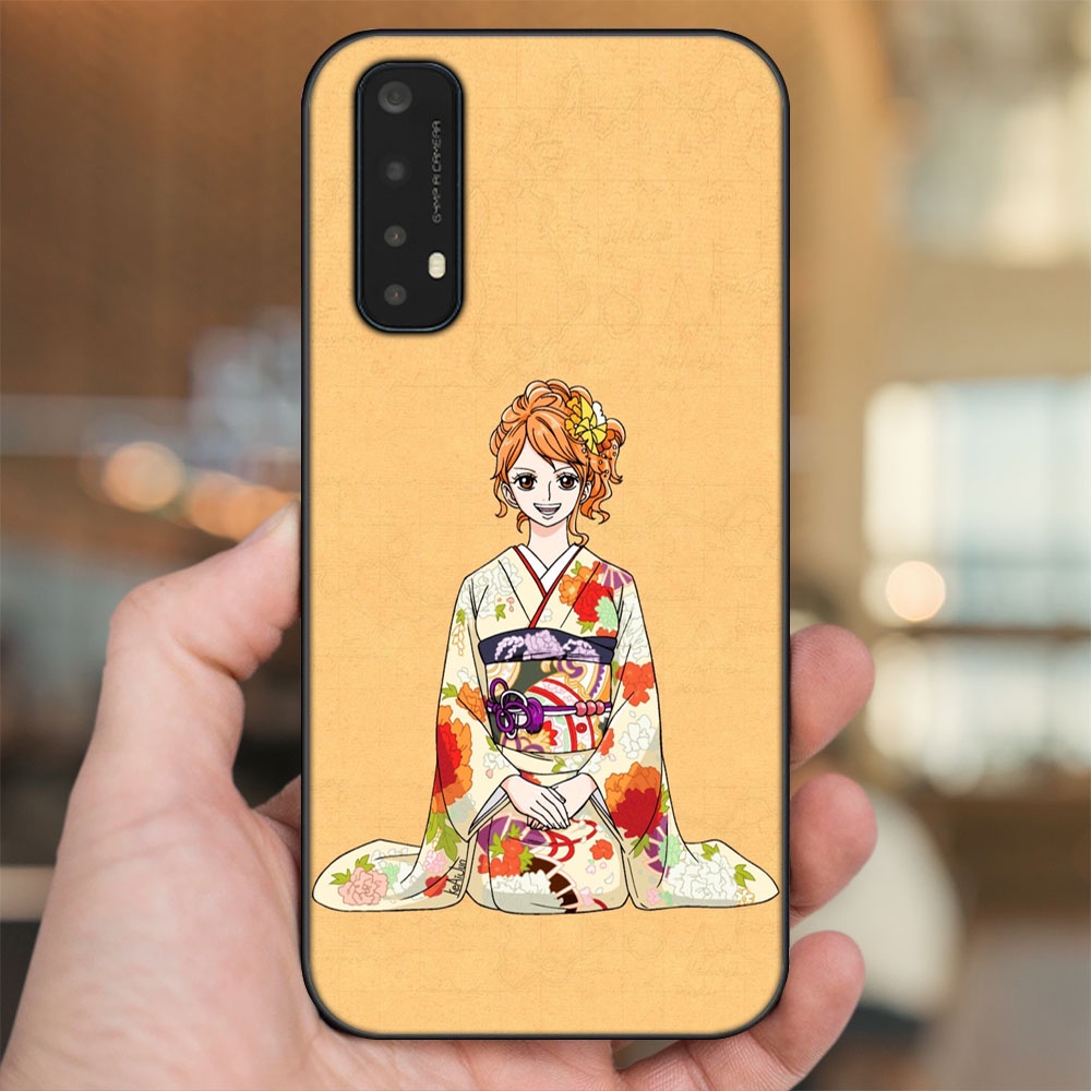 Ốp lưng Realme 7 viền đen in hình Nami One Piece Đảo Hải Tặc