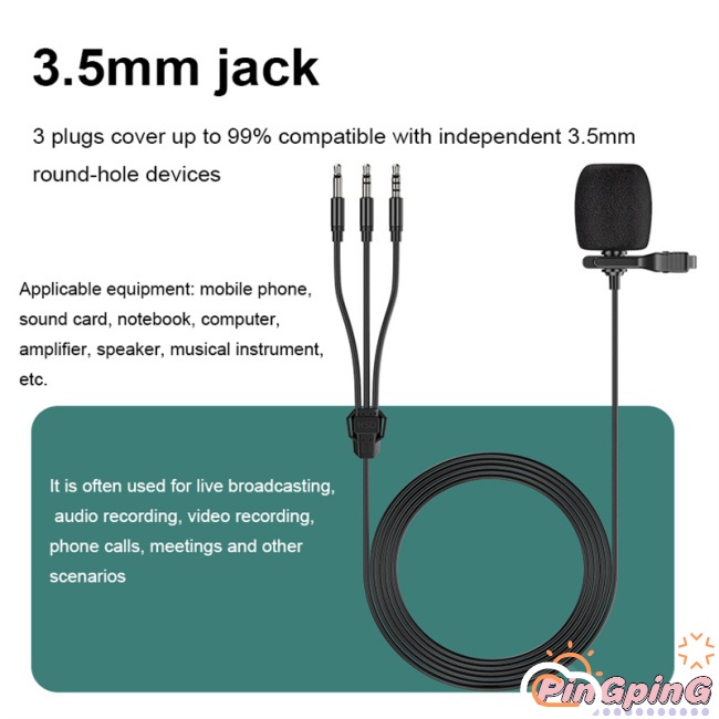 Micro Cài Áo 3 Trong 1 Đa Năng Tương Thích Với Iphone Pc Dslr