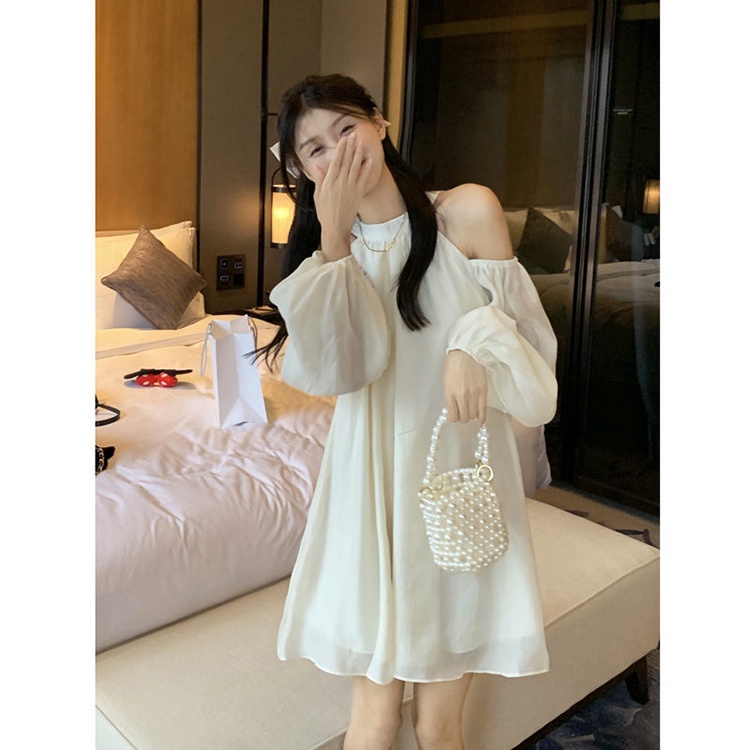 Đầm IELGY tay dài hở vai phong cách Pháp ngọt ngào thời trang dành cho nữ