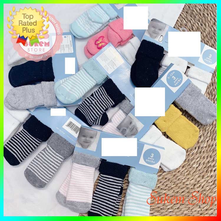 Set 3 đôi tất Carter's - siêu ấm, siêu dày dành cho bé