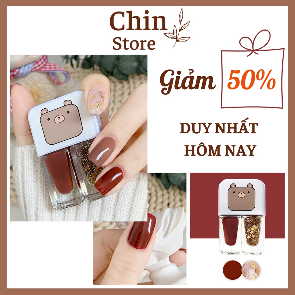 Set 2 chai sơn móng tay Maxfine an toàn loại 6ml