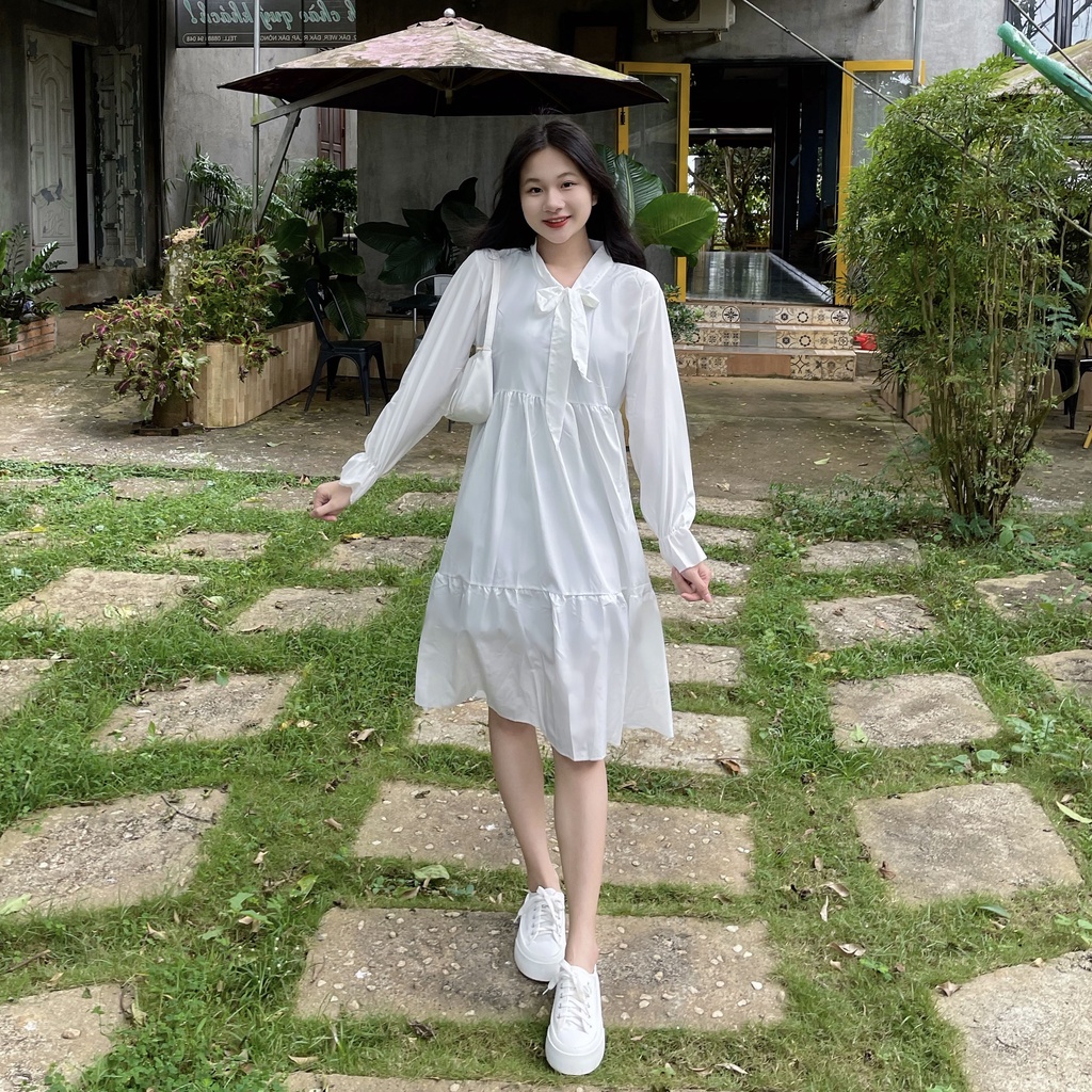 Váy dài trắng vintage công chúa dáng xòe dài tay, Đầm dáng dài tiểu thư  phong cách ulzzang Hàn Quốc - Roxie | BigBuy360 - bigbuy360.vn