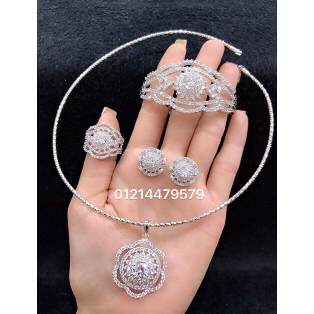 Bộ trang sức xi bạch kim cao cấp X26
