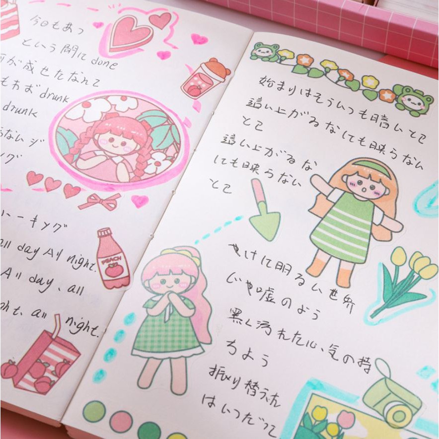 Bộ 100 sticker Jenny's collection hình dán trang trí sổ tay | BSB262