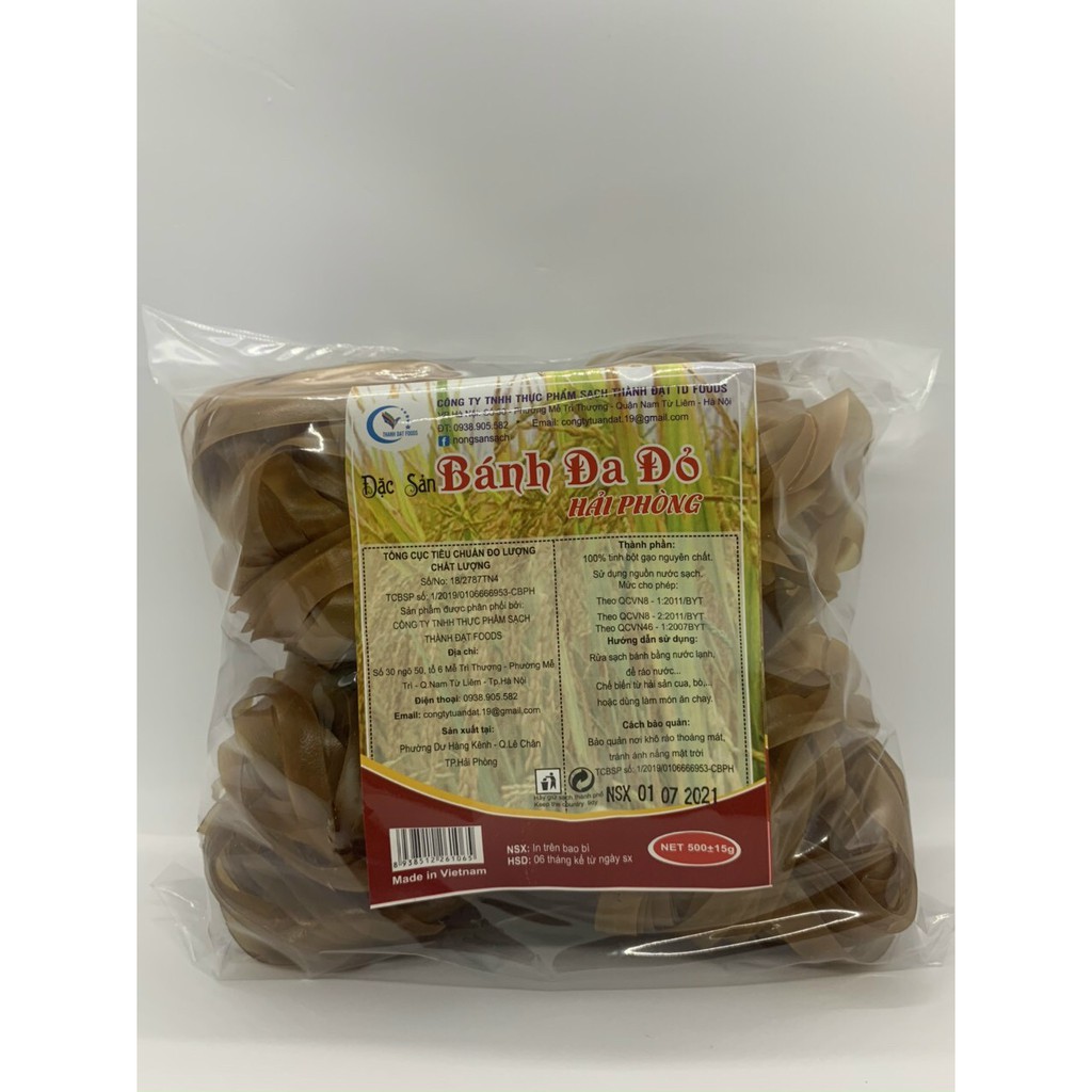 Bánh Đa Hải Phòng Đỏ TD Food 500gr