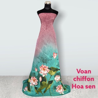 Vải voan chiffon hoa sen áo dài MS2894