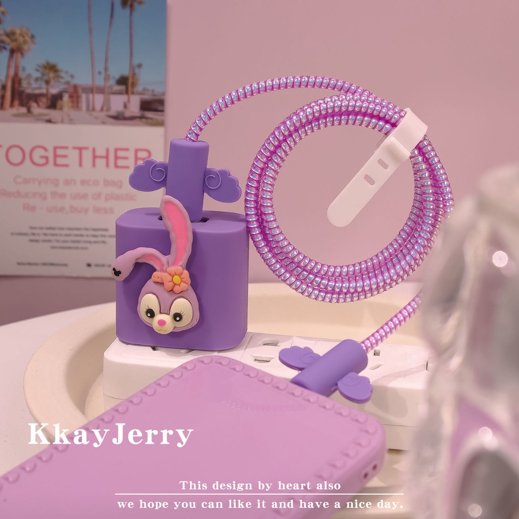 Vỏ đựng bảo vệ bộ sạc/dây tay nghe họa tiết hoạt hình dễ thương thích hợp cho iPhone