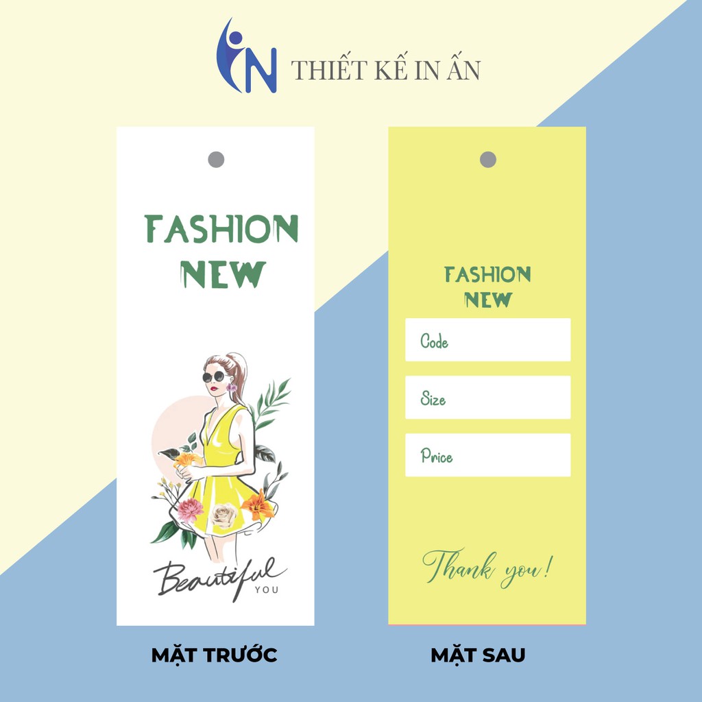 NHÃN MÁC TAG QUẦN ÁO giúp nâng cao thương hiệu quần áo - Giấy bìa cứng cán màng sang trọng 100 cái mẫu 24