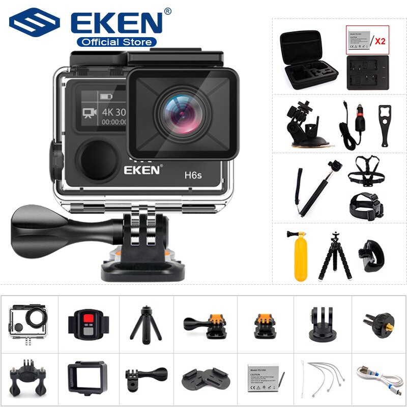 [TẶNG THẺ NHỚ 64GB] Camera 4k Eken H6S NEW camera wifi ip xe máy oto phượt chống nước chống rung