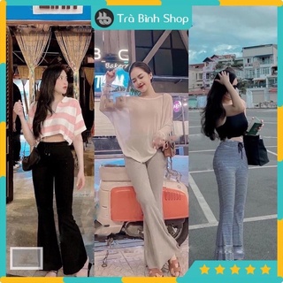 Quần Thun ống loe chất costong zip thái