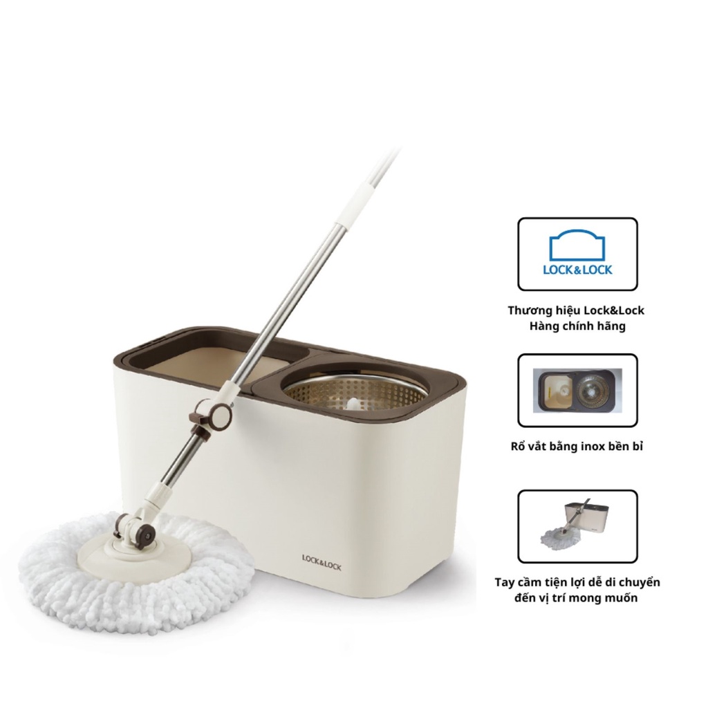 Bộ Cây Lau Nhà Lock&Lock Chính hãng Dual Bucket ETM478
