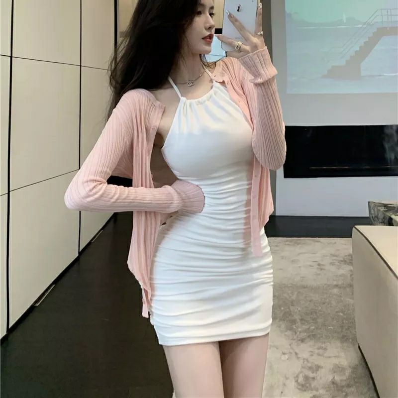 ĐẦM BODY ngắn cổ yếm sành điệu dạo phố sexy Đ4