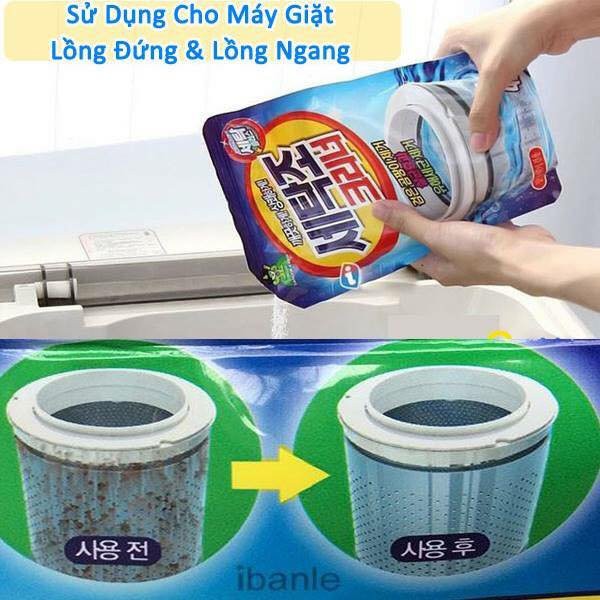 Bột vệ sinh máy giặt,  tẩy lồng máy giặt hàn quốc - gói 450g