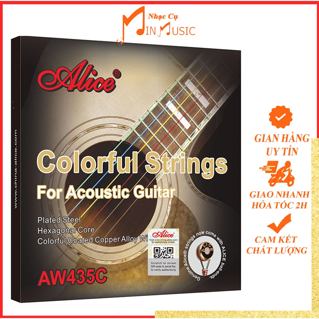 Dây Đàn Guitar Acoustic nhiều màu sắc Alice AW435C