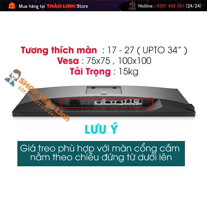 Giá Treo Màn Hình 14 - 27 Inch Sát Tường 1 Cm - Model: N2 - Lắp đặt đơn giản - Treo sát tường cách chỉ 1cm