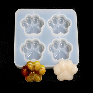 Khuôn silicone đổ resin hình dấu chân mèo lớn 4 ô