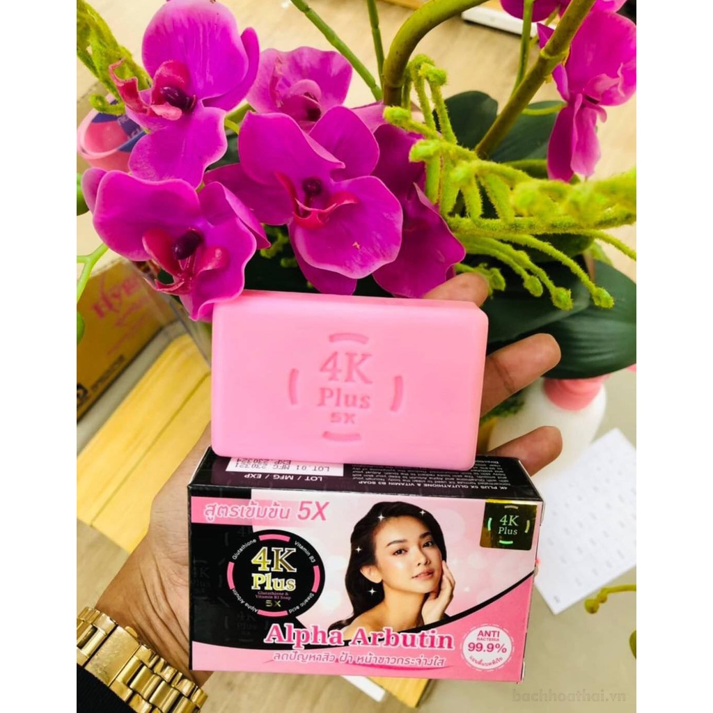 Xà phòng rửa mặt 4K Plus 5X Alpha Arbutin &amp; vıtamın B3 Soap Thái Lan