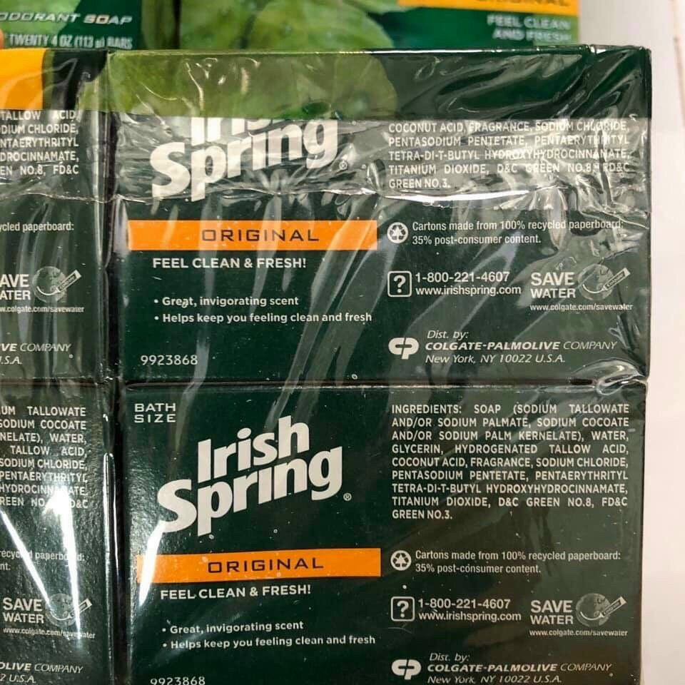 ❤️ [Quận 3] Bánh Xà phòng, Xà bông tắm Irish Spring 104.8g Mỹ, thơm, sạch, mịn da | BigBuy360 - bigbuy360.vn