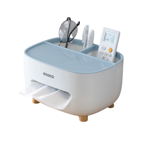Hộp Đựng Giấy Ăn Kèm Khay Để Điện Thoại Điều Khiển Hàng Chính Hãng ECOCO