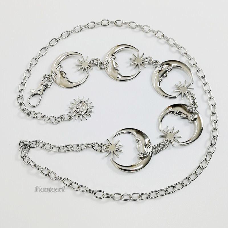 [Fenteer1] Thắt Lưng Dây Xích Mặt Hình Ngôi Sao Mặt Trăng Cho Nữ Mặc Đầm Jean