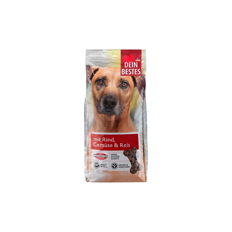 Thức ăn khô cho chó hương thịt bò, rau và cơm  Dein Bestes 3kg [Hàng nhập Đức]