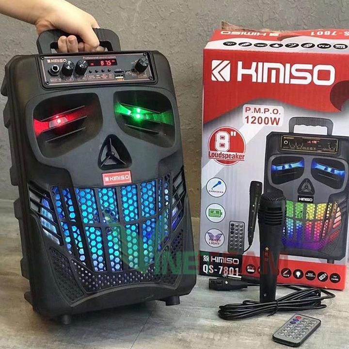 Loa Kéo Karaoke Bluetooth Kimiso QS-7801, Loa trợ giảng Kèm điều khiển Tặng 1 micro có dây Nghe Cực Hay - Hàng Nhập Khẩu