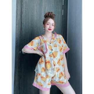 (BỘ NỮ 40-58KG) BỘ PIJAMA ĐÙI NỮ LỤA MANGO LOẠI 1