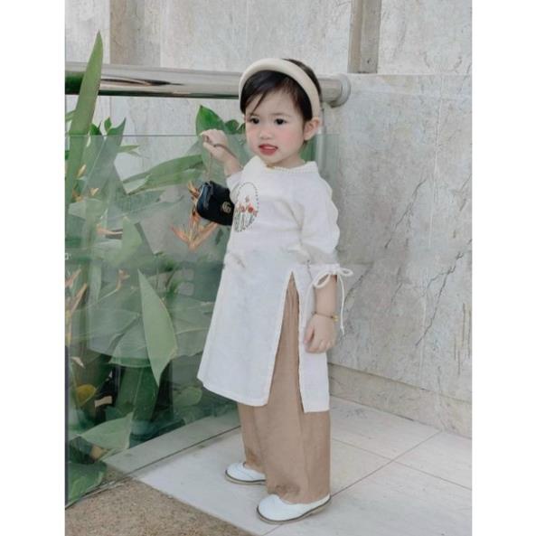 Sét áo dài bé gái cao cấp đẹp hàng thiết kế . áo dài cao cấp giá sỉ