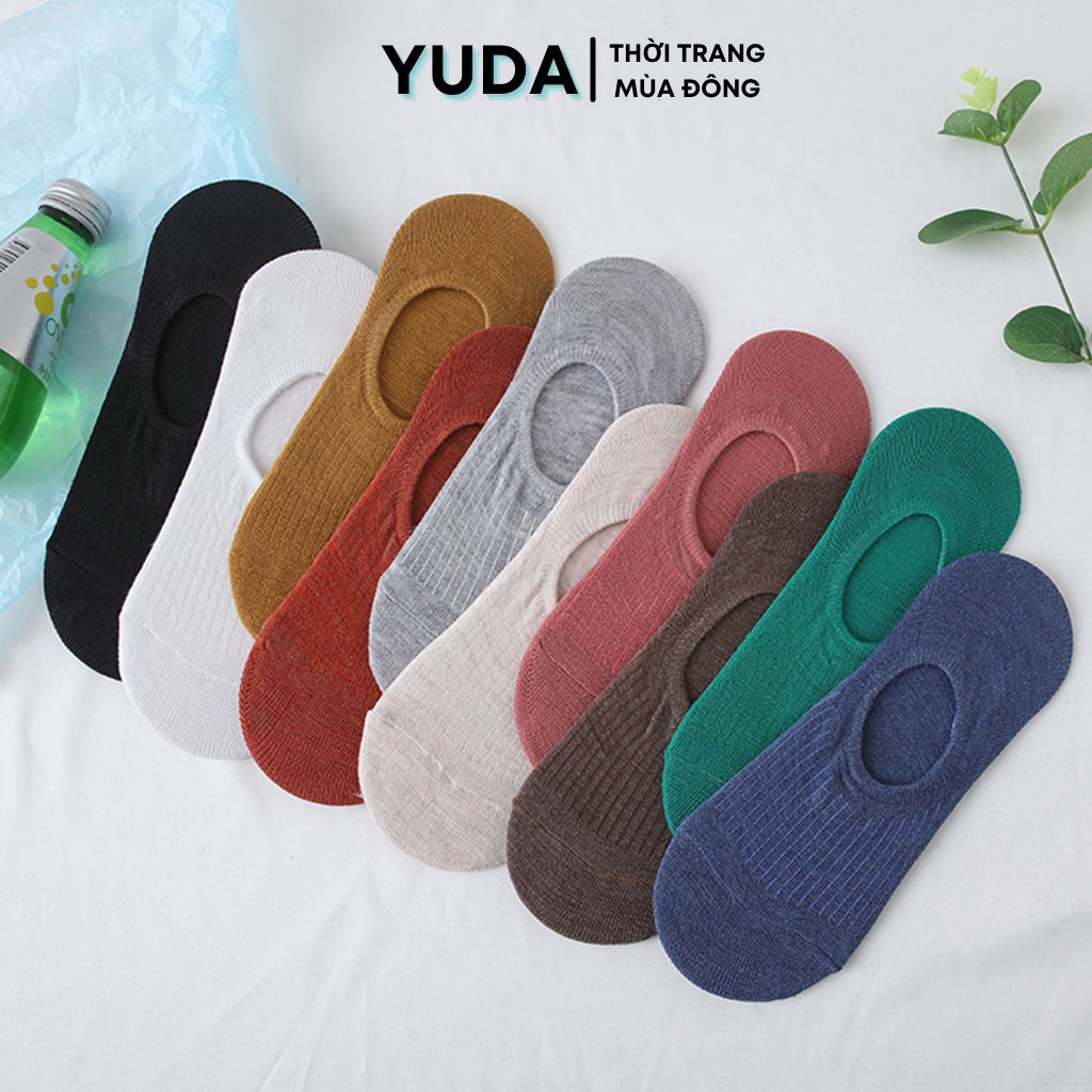Tất vớ nam nữ cổ ngắn SÉT 10 ĐÔI chất liệu cotton khửi mùi chống hôi chân cao cấp YUDA tất nữ hàn quốc