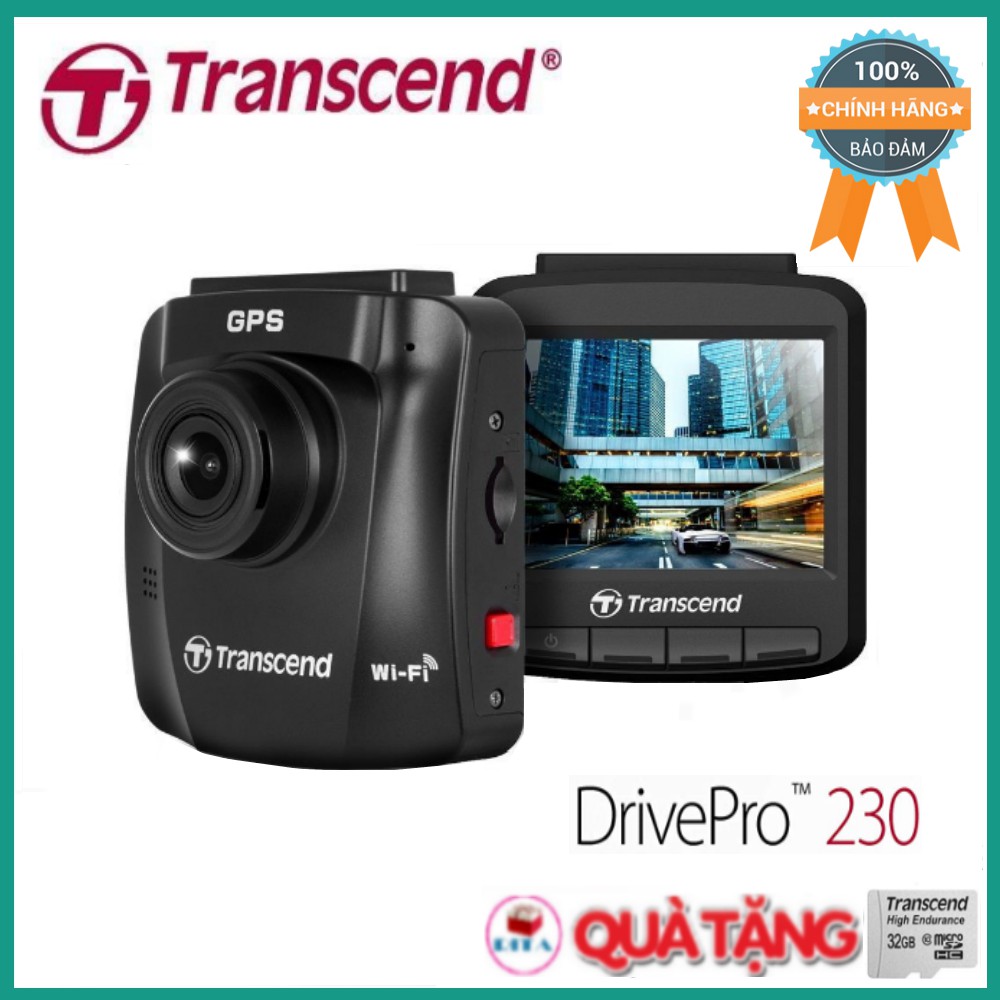 Camera Hành Trình Transcend DrivePro 230 (Kèm Thẻ Nhớ 32Gb)