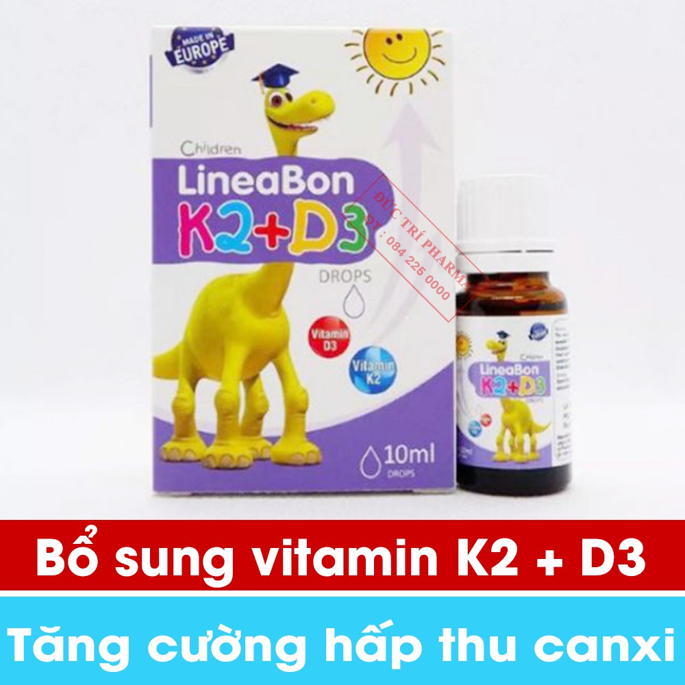 Lineabon d3 k2 Vitamin d3 k2 mk7 Vitamin d3 drop Vitamin d3 cho trẻ sơ sinh Lineabon k2 d3 Canxi d3 k2 Mk7 d3k2 Lọ 10ml