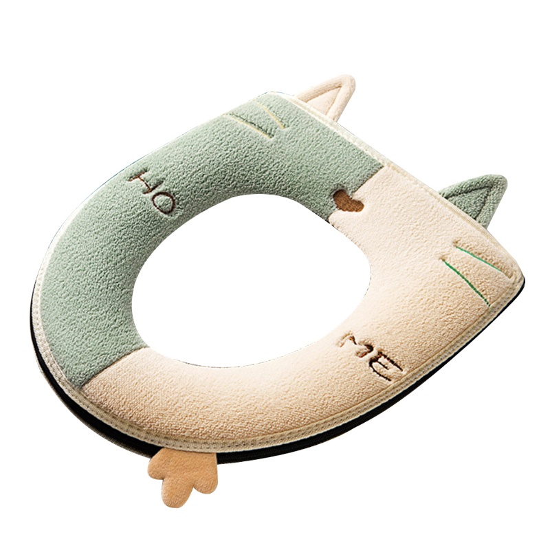 Đệm Lót Bồn Cầu Hình Chữ U Mềm Mại Giữ Ấm Mùa Đông In Họa Tiết Hoạt Hình Dễ Thương Có Thể Giặt Rửa