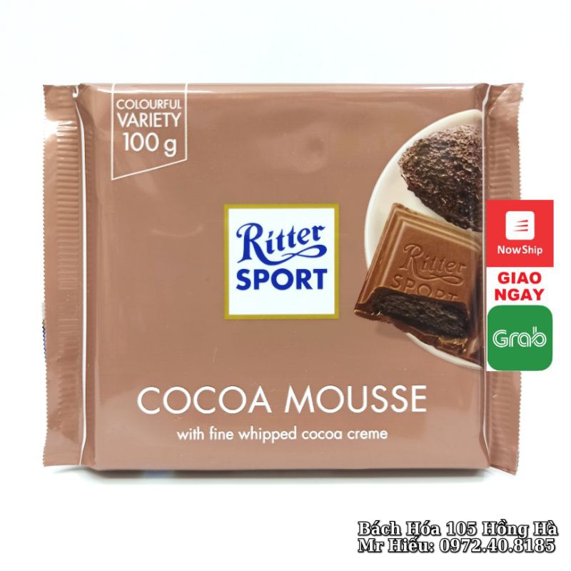 [T8/2021] Socola Ritter Sport thanh 100g