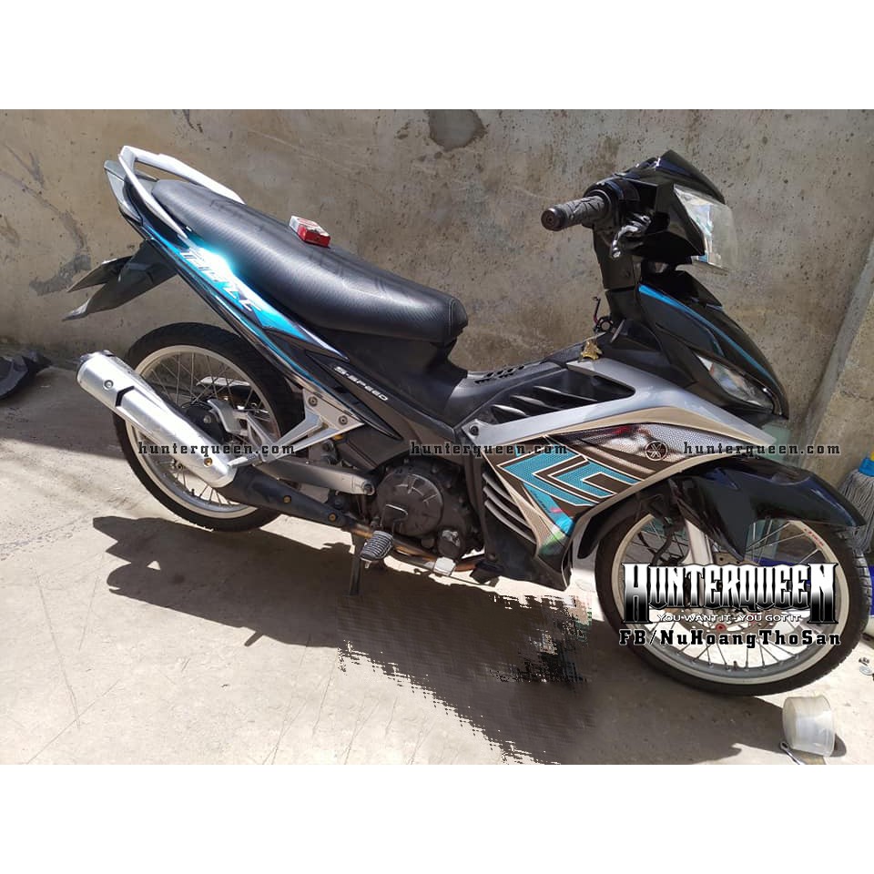 Tem rời Exciter 2011 - Chất liệu crom - LC 2017 xe đen bạc - Tùy chỉnh theo yêu cầu