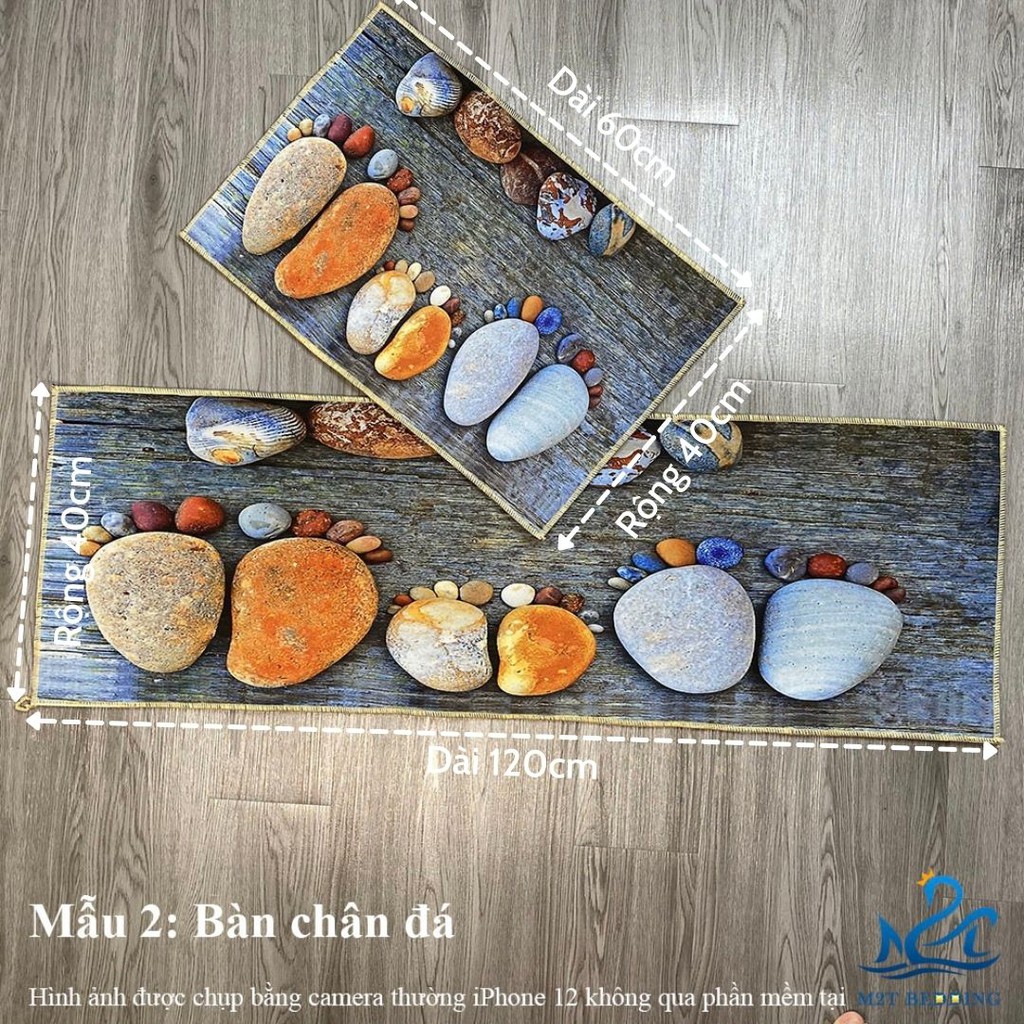 Thảm bếp chùi chân 3D M2T Bedding thảm trải sàn chống trơn trượt trang trí siêu thấm hút