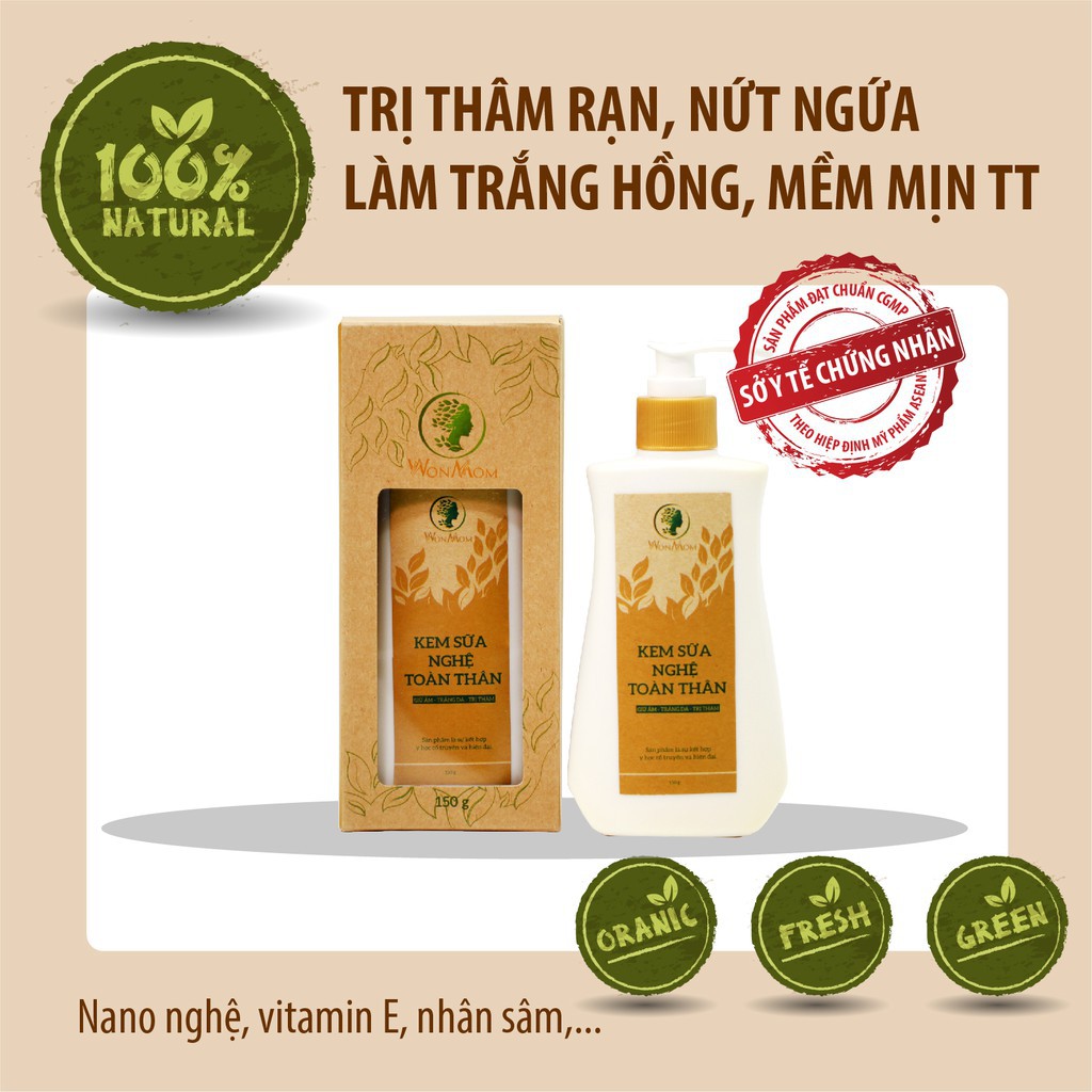 Kem sữa nghệ toàn thân 150g - Wonmom (Việt Nam)