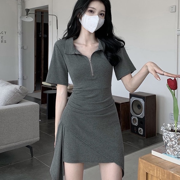 Đầm Cổ Polo Dáng Ôm Thiết Kế Độc Đáo Thời Trang Mùa Hè Hàng Mới Dành Cho Bạn Nữ