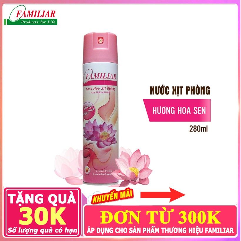 Xịt phòng Familiar Hương Hoa Sen 280ml - NPP AN NHIÊN