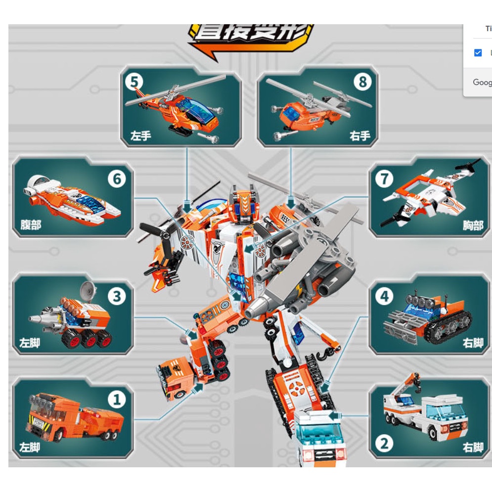 Đồ Chơi Trí Tuệ - Mô Hình Đồ Chơi Láp Ráp LEGO - ROBOT CỨU HỘ