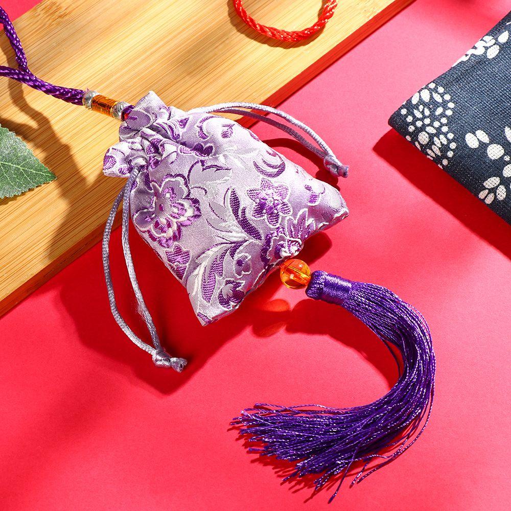 MUVAKO Túi Dây Rút Đựng Trang Sức Họa Tiết Thêu Phong Cách Retro